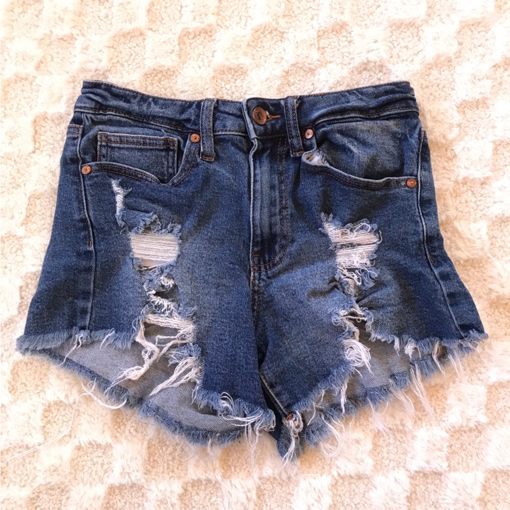 Kendall + Kylie Distressed Mini Denim Shorts